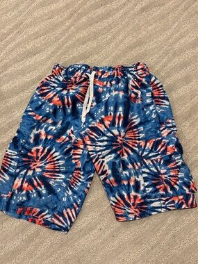 Kanu Surf Men’s Blue & Red Tie-Dye Swim Trunks